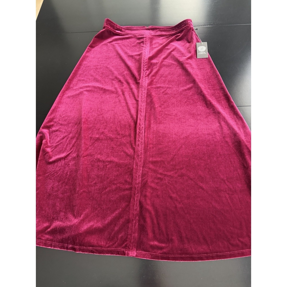 Vince Camuto Velvet Maxi Skirt L Burgundy Back Zipper Has Some Stretch NWT